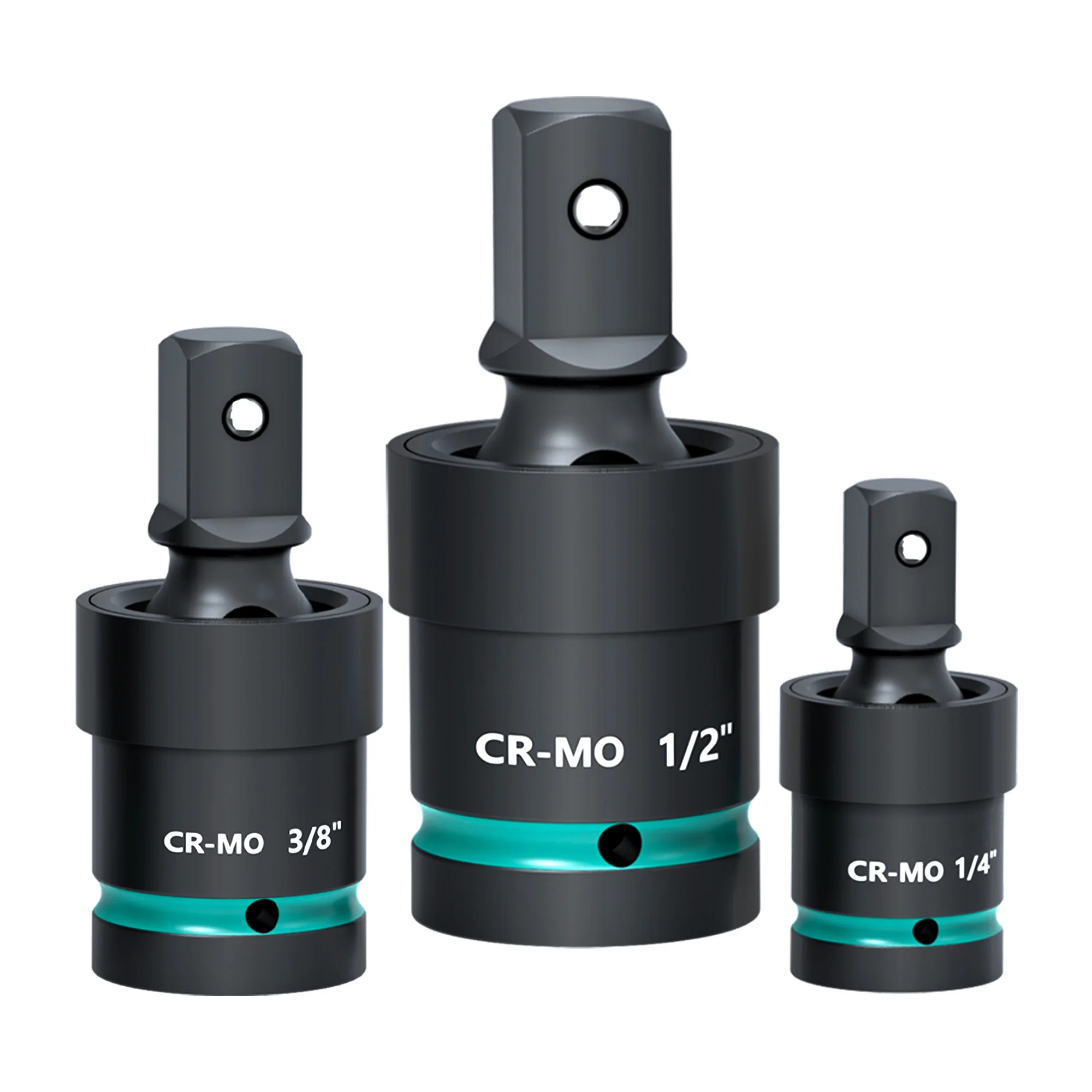 

3x Swivel Socket Set Universal Joint-Socket Impact Swivel Socket Set 1/4" 3/8" 1/2" Drive 360 Rotation Cr-Mo Steel Wobble Socket