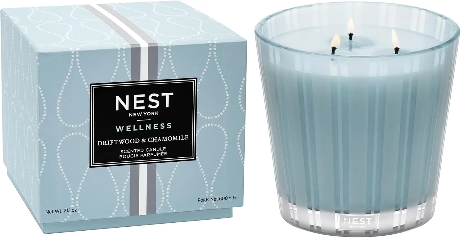 Driftwood & Chamomile Scented 3-Wick Candle