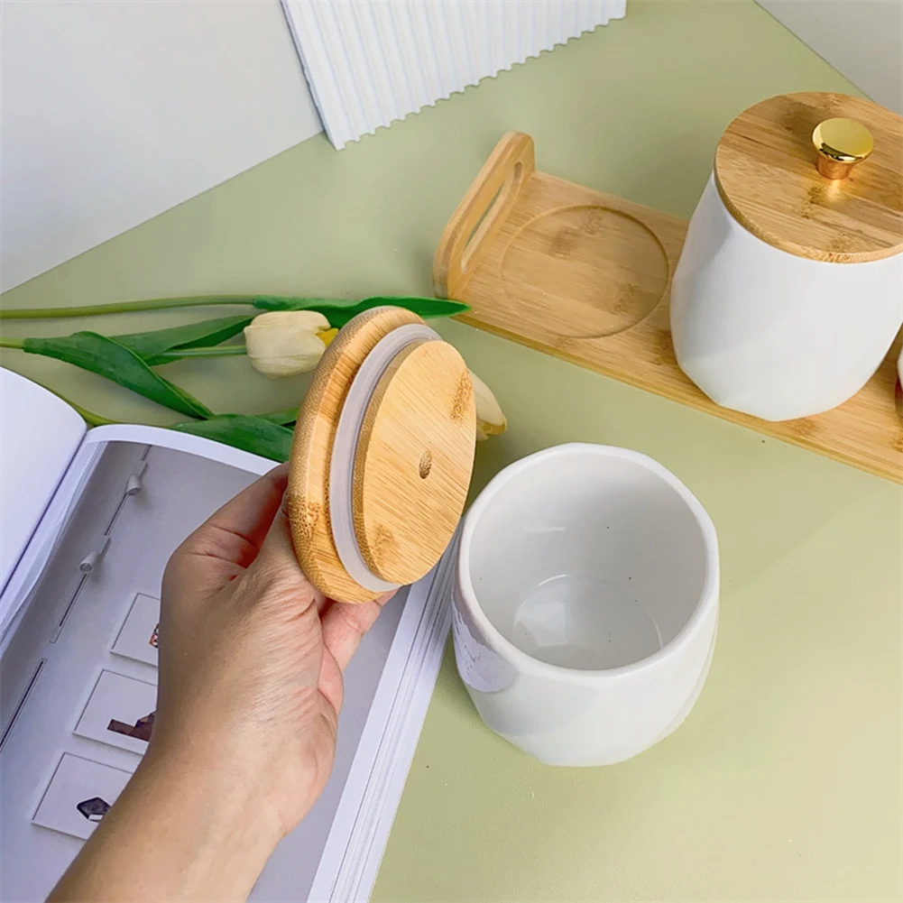 DT81 Ceramic Canisters Set for Sugar Coffee Tea, Exquisite Storage Containers Sets with Serving Tray Decorative Storage Pots