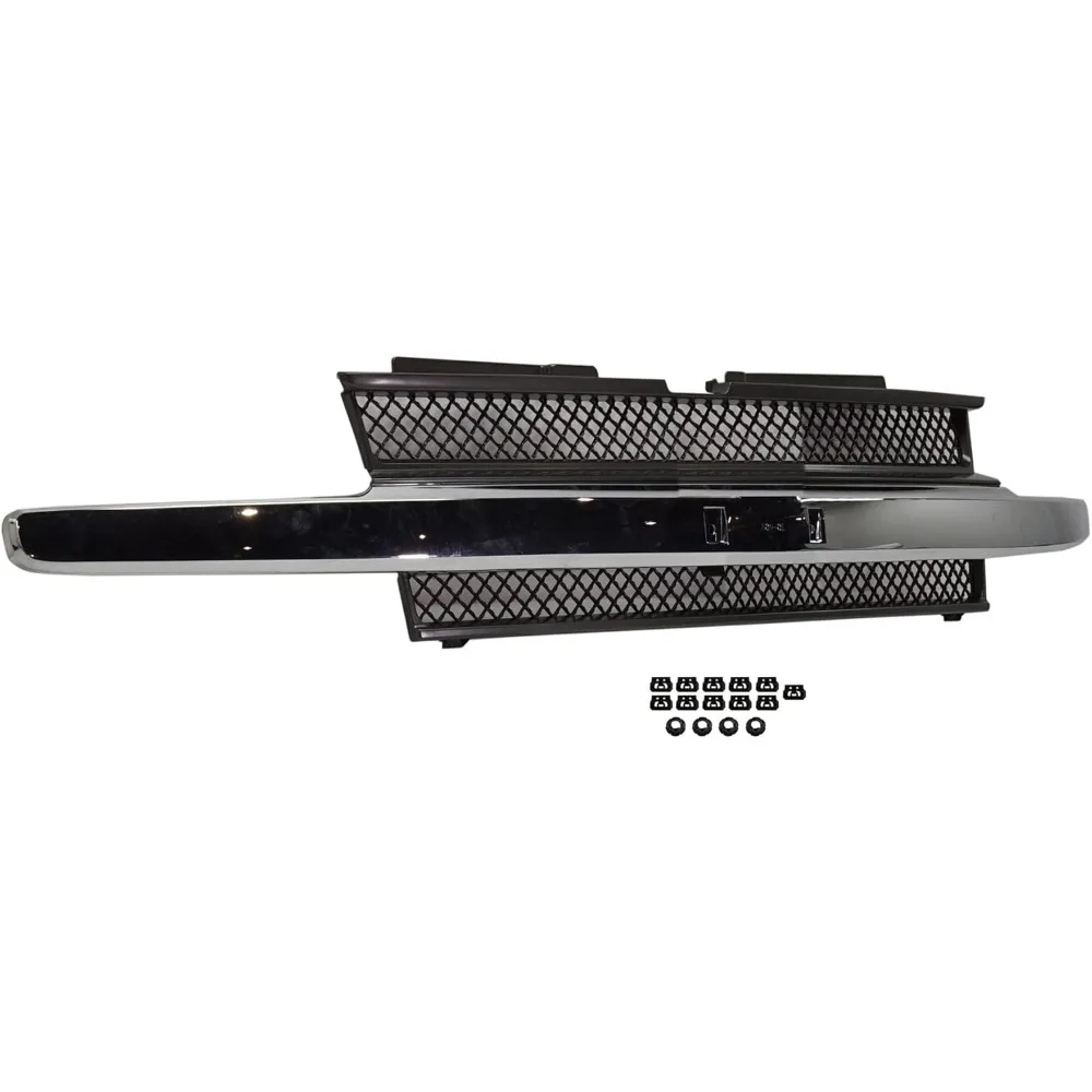 Gruppo griglia anteriore per Chevrolet Trailblazer 2002-2009, accessori Chevy Trailblazer, nero verniciato, centro cromato
