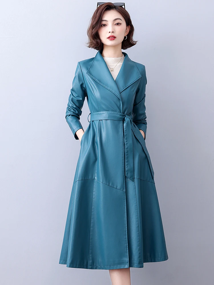  Ning Genuine Leather Jaet Women's Mid-Length 2025 Spring Autumn New Sle Korean Version Slimming Ladies' Leather Coat