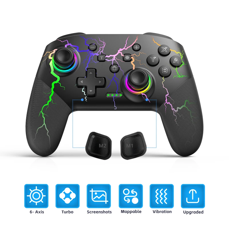 Collection AliExpress La console nintendo Switch organic light-emitting diode contrĂ´leur de manette de jeu sans fil professionnel, la fonction turbo programmable avec 600 mah batterie rechargeable