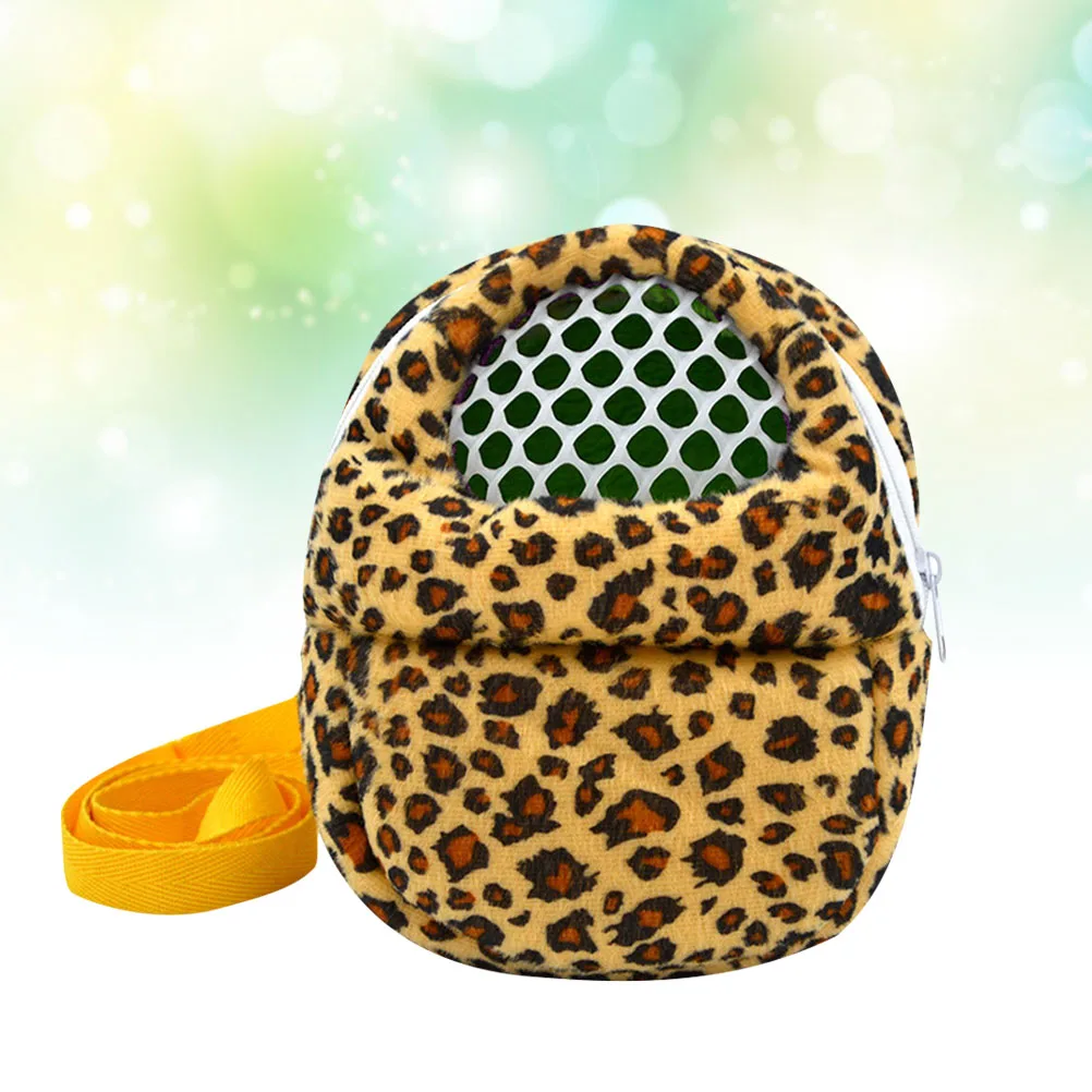 

Warm Pet Carring Bag Pet Outdoor Storage Bag Portable Travel Pouch Fashion Leopard Pet Backpack for Hamster (Leoard Yellow, Size
