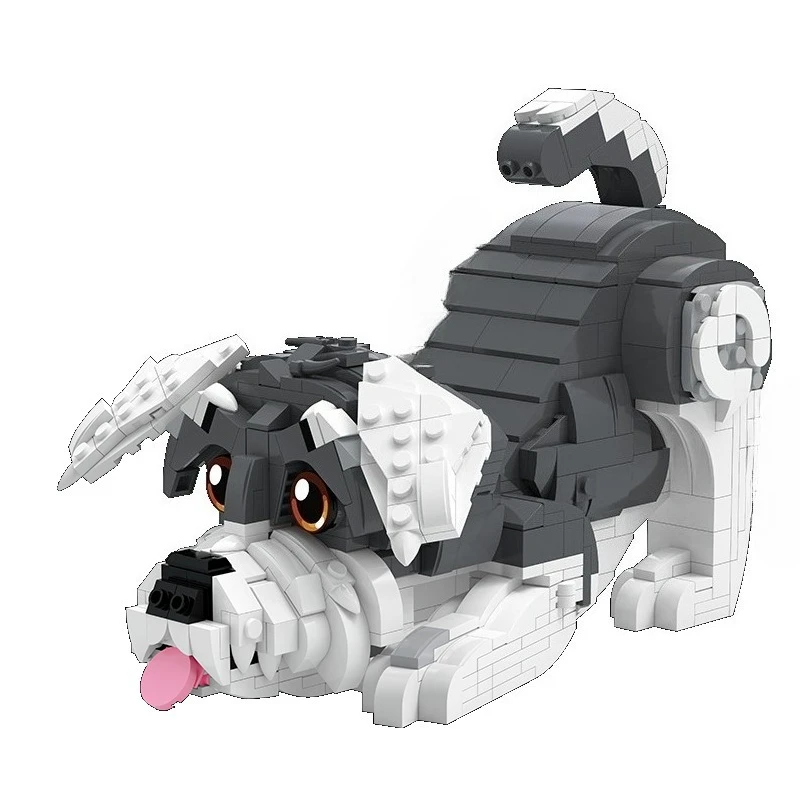 Novo schnauzer husky filhote de cachorro blocos de construção conjuntos 635/757 pçs figuras brinquedo estatueta coleção tijolos decoração para casa brinquedo crianças presentes