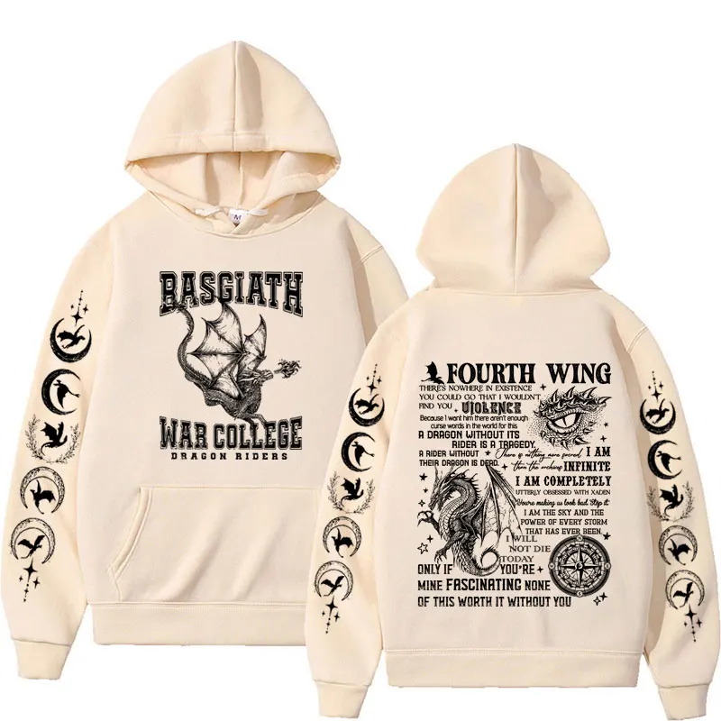 Fourth Wing Basgiath War College Hoodies The Empyrean Series Dragon Rider Hoodie Men\'s Y2k Clothes Fashion Sweatshirt Streetwear