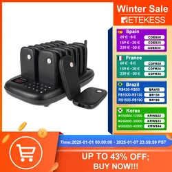 Retekess TD175 Pager Restaurante,Chamador De Clientes Wireless, Vibrador Zumbidor Receiver Para Comida Caminhão De Comida Rapida Cafeteria Bares Café Sistema De Fila De Espera Terminal