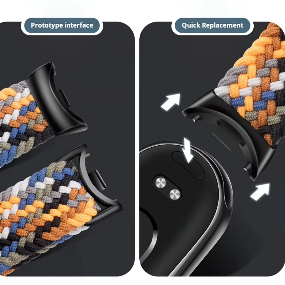 for Xiaomi Mi Band 8 9 Strap Replacement belt accessories magnetic buckle Braided correa bracelet Miband 9 Miband 8 Watch Straps