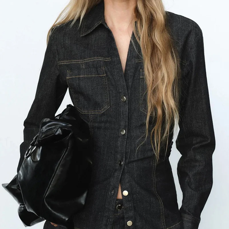 

Spring 2025 Women's Casual Denim irt And Long Pants Faion Set Polyester Fiber Z Brand New Arrival