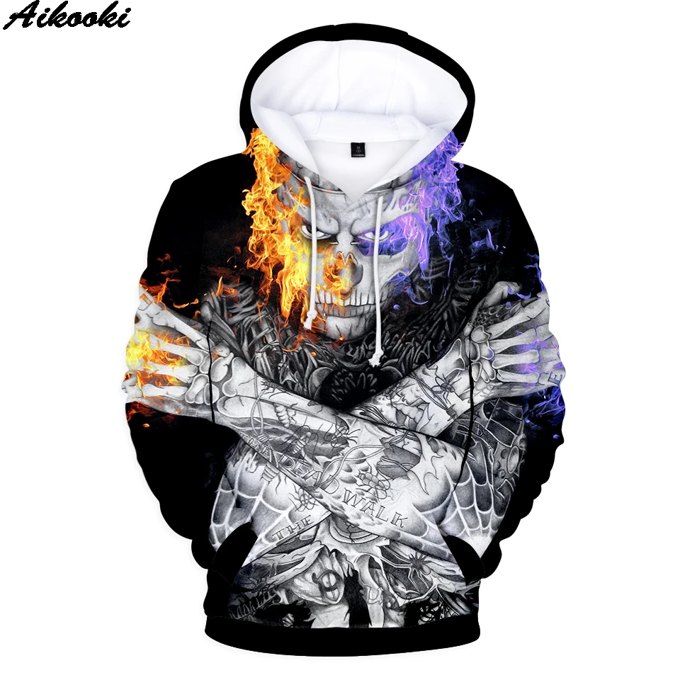 Aikooki-Sudadera con capucha para hombre y mujer, prenda deportiva con estampado 3D de Rick Genest, estilo Harajuku, gran oferta, nueva moda