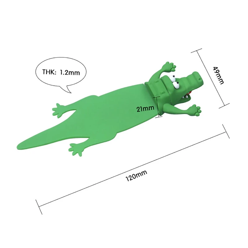 子供のための面白いスクワイドアニマルブックマーク、noctilucence、女の子、男の子、女性のためのライトアラゲーターブックマーク、使いやすい