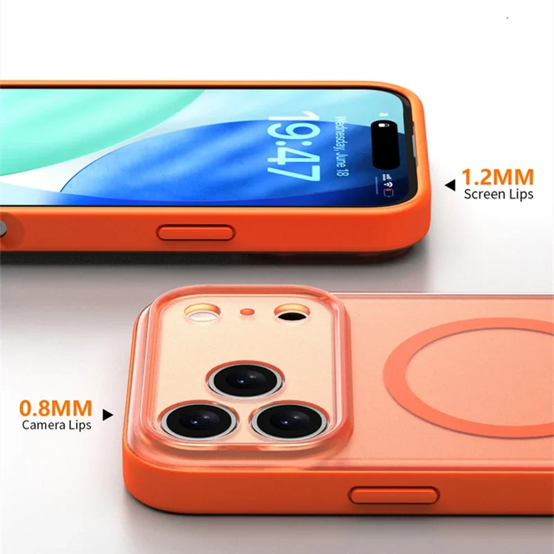 حافظة شفافة ذات ملمس متجمد لهاتف آيفون 17 17 برو ماكس 17 برو 17 إير شحن لاسلكي مغناطيسي غير لامع غطاء مقاوم للصدمات #6