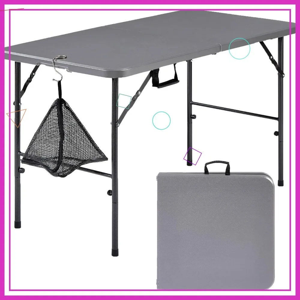 

Сверхмощный складной стол для использования в помещении и на открытом воздухе, портативный с сетчатой сумкой, идеально подходит для пикников, кемпинга, вечеринок