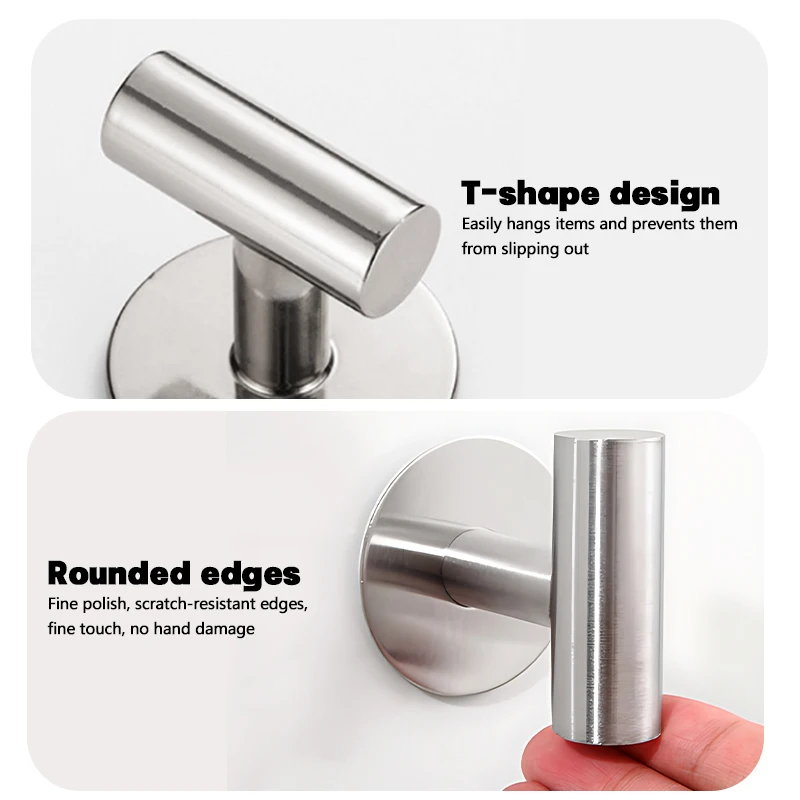 Adhesive Wall Hook Robe Sticker Hooks Towel Coat Key Pants Hangers for Bathroom Kitchen Heavy Duty Wall Mounted Kitchen Hardware