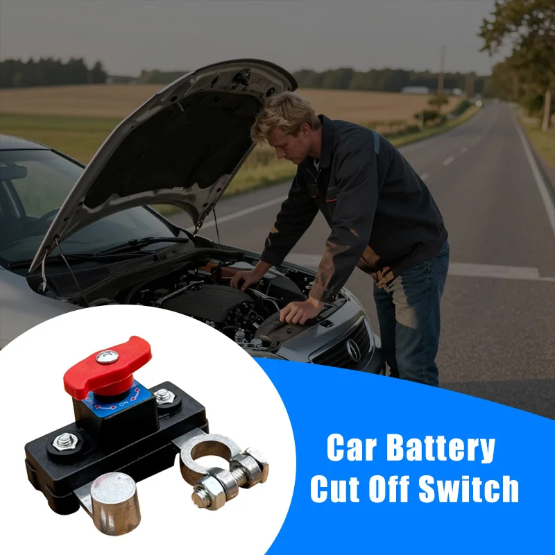 

12V 24V Universal Automotive Battery Disconnect Switch Anti-Leakage Protection Device Negative Terminal Auto-Disconnect Tool