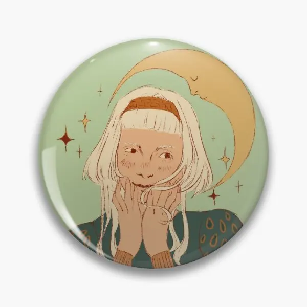 Aurora And The Moon  Soft Button Pin Clothes Jewelry Cute Funny Women Collar Gift Badge Lover Fashion Cartoon Brooch Decor Hat