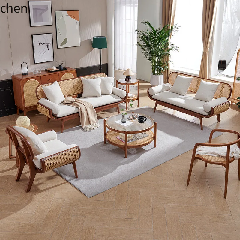 ZML Solid Wood Sofa Backrest Small Apartment Living Room Sofa Dual-use Homestay Leisure Sofa