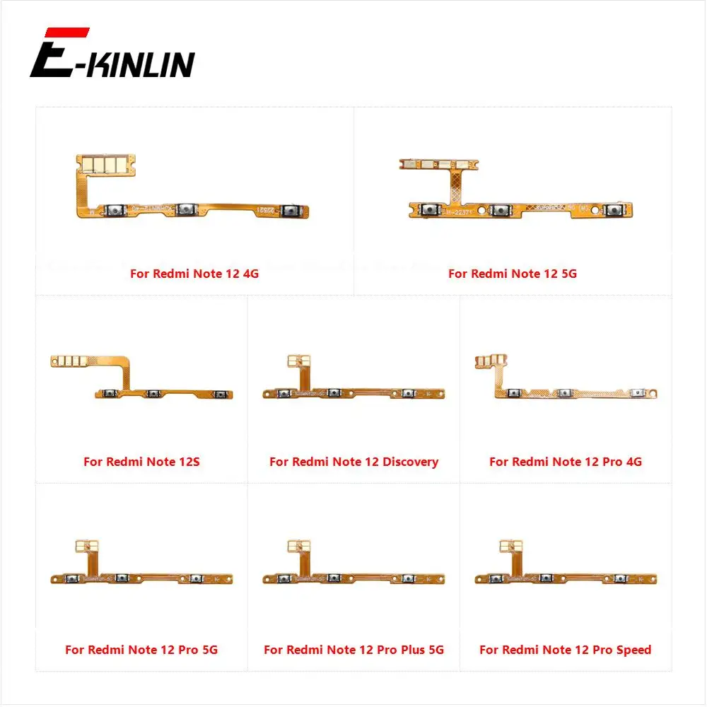 Switch Connector On Off Button Volume Button Flex Cable For XiaoMi Redmi Note 12S 12 Pro Plus Discovery Speed 4G 5G