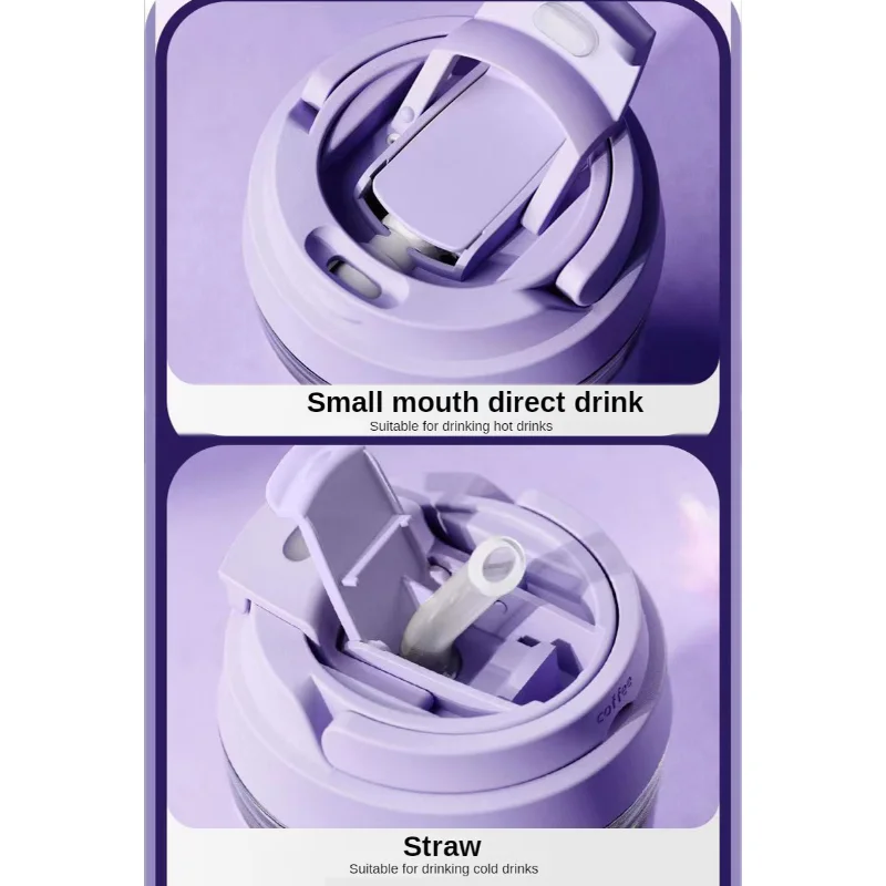 New Cute Water Bottles for Girls,cups with Lids and Straws Coffee Cup Glass Water Cup High Face Value Straw Cup Portable - Image 4