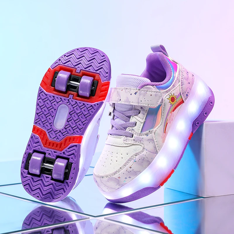 

Boys & Girls' Heelys (Kids): New Winter Fall Warm Invisible 4-Wheel Retractable Roller Shoes