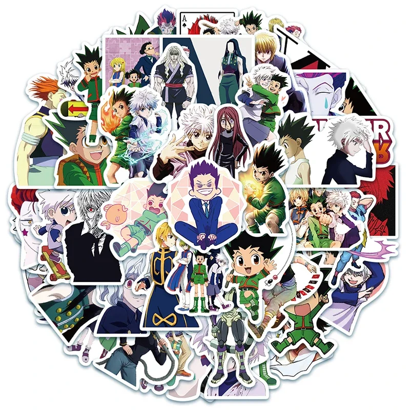 50pcs Hunter X Hunter Anime Stickers DIY Decoration Waterproof Sticker Pack Cute Laptop Skin Kawaii Packaging Phone Case