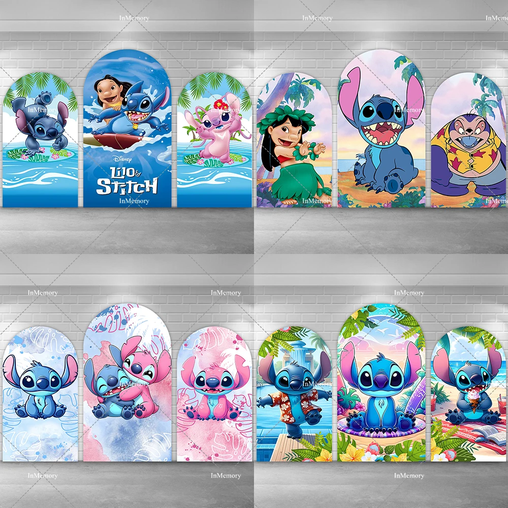 

24 Options Lilo & Stitch Theme Arch Backdrop Cover Cartoon Hawaii Hula Dance Kids Birthday Backgrounds Girls Summer Party Banner