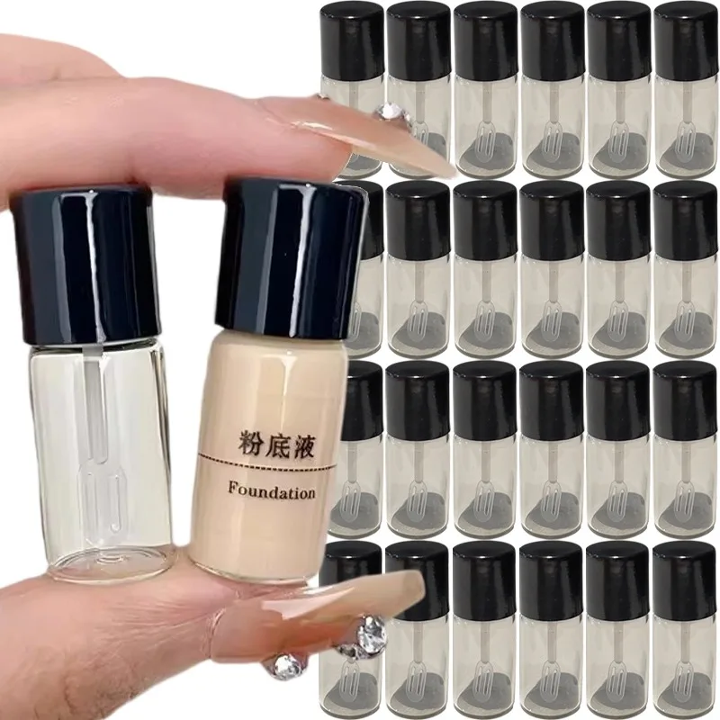 

5 шт. мини-прозрачные стеклянные бутылки 4 мл для жидкой основы, лосьона, консилера, многоразовые пустые бутылки, портативный портативный органайзер для путешествий