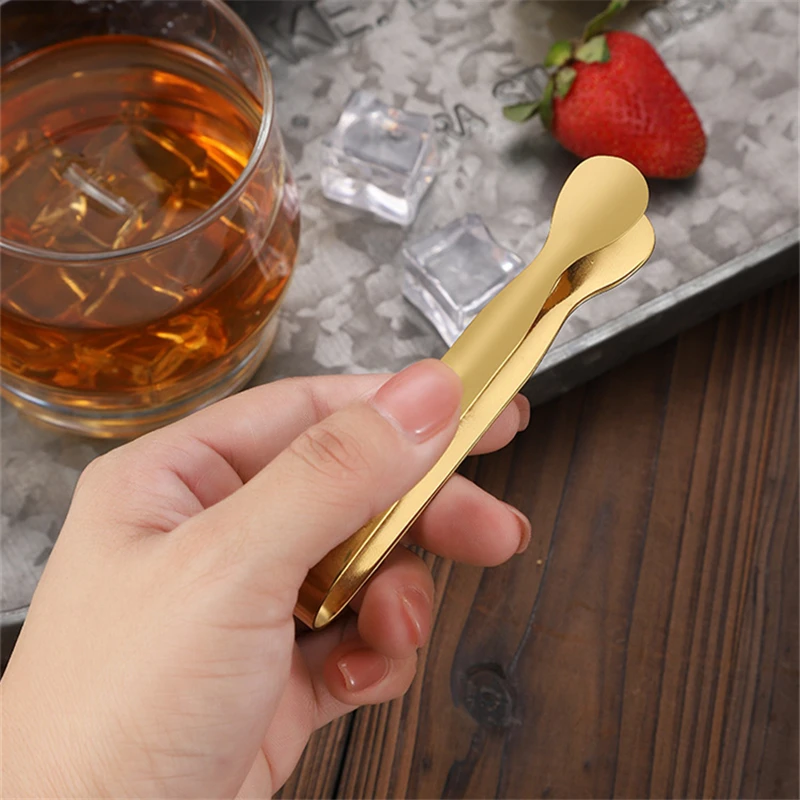 304 Stainless Steel Sugar Cube Clip Round Multifunctional Ice Clips Multicolour Small Food Tongs Kitchen Restaurant Utensils