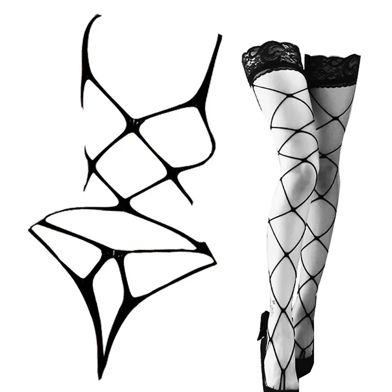

Сексуальное сетчатое боди для женщин с открытым бюстгальтером, эротическое боди без вырезов, комплект нижнего белья, женские сексуальные костюмы, сетчатые чулки