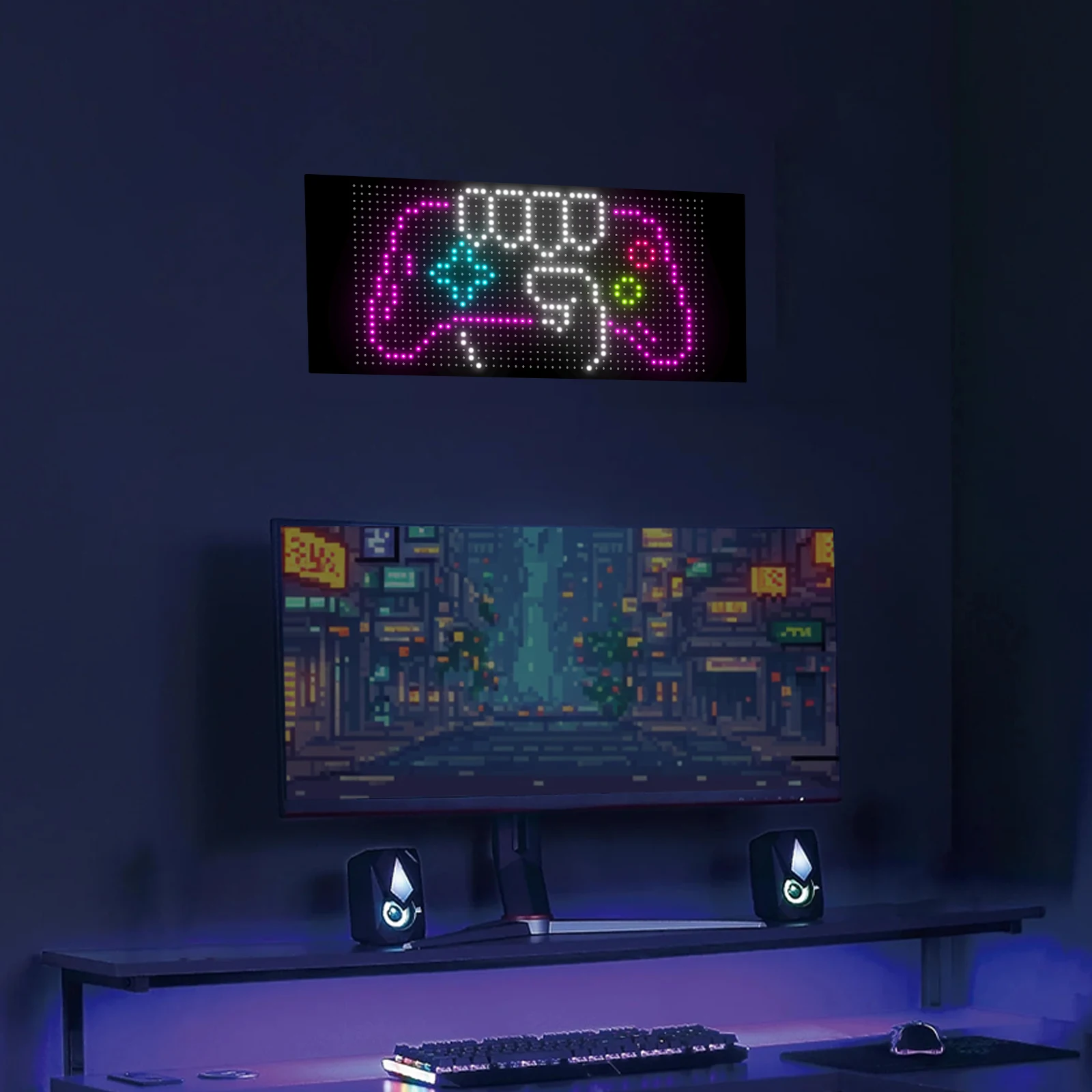 

APP-Controlled Scrolling LED Sign Board - 5V Flexible Light Panel for Bars, Shops & Car Windows