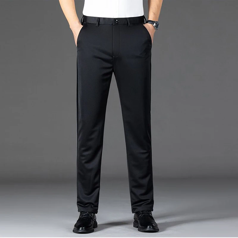 Men's slim fit business formal casual pants, four season styles, high-end falling style suit pants, multi-color versatile pants