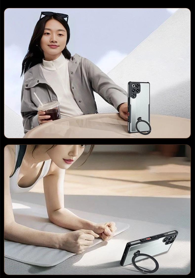 Xundd Schutzhülle für Nubia Red Magic 11 Pro, Red Magic 11 Pro Plus, stoßfeste Airbag-Hülle, Kameraschutz, transparente Rückseite mit Streifen – Detail 4