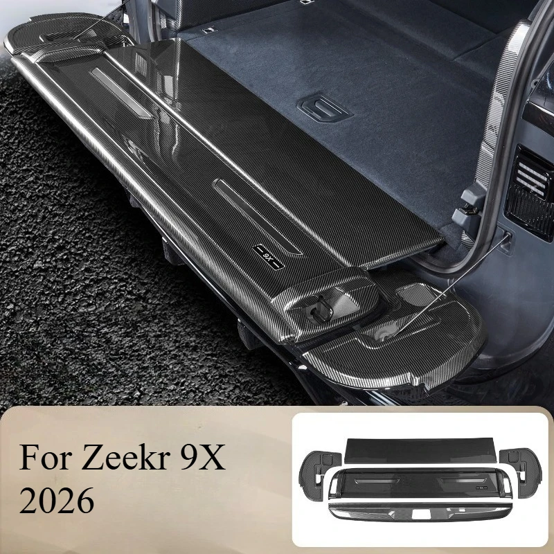 

Защитная накладка на задний бампер с узором под карбон для Zeekr 9X 2026 - Полная защита порога багажника и зоны загрузки