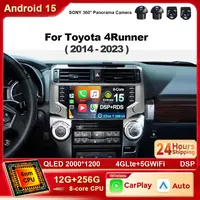 Android 15 Radio del coche para Toyota 4 Runner 4Runner 2014 - 2023 reproductor Multimedia estéreo 4G WiFi BT Carplay unidad principal de navegación