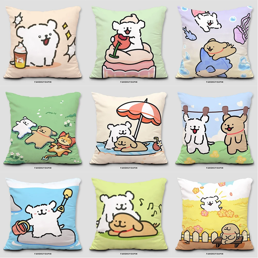 

Cute line puppy pillow cover child room decoration pillowcase living room sofa cushion cover home decoration