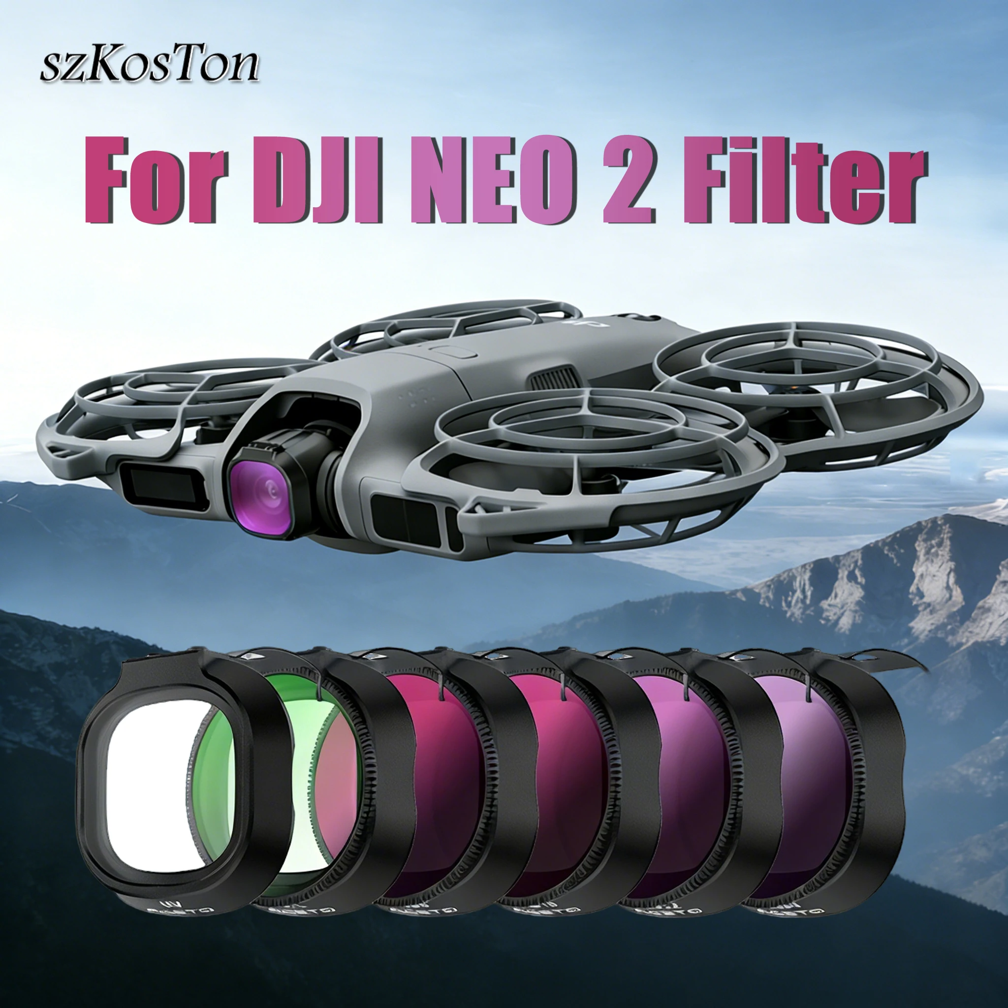 Per DJI Neo 2 Drone Filtro ND8/ND16/ND32 ND64/ND PL UV CPL Nero Set di filtri per lenti morbide Anti-graffio Anti-riflesso Drone Accessori