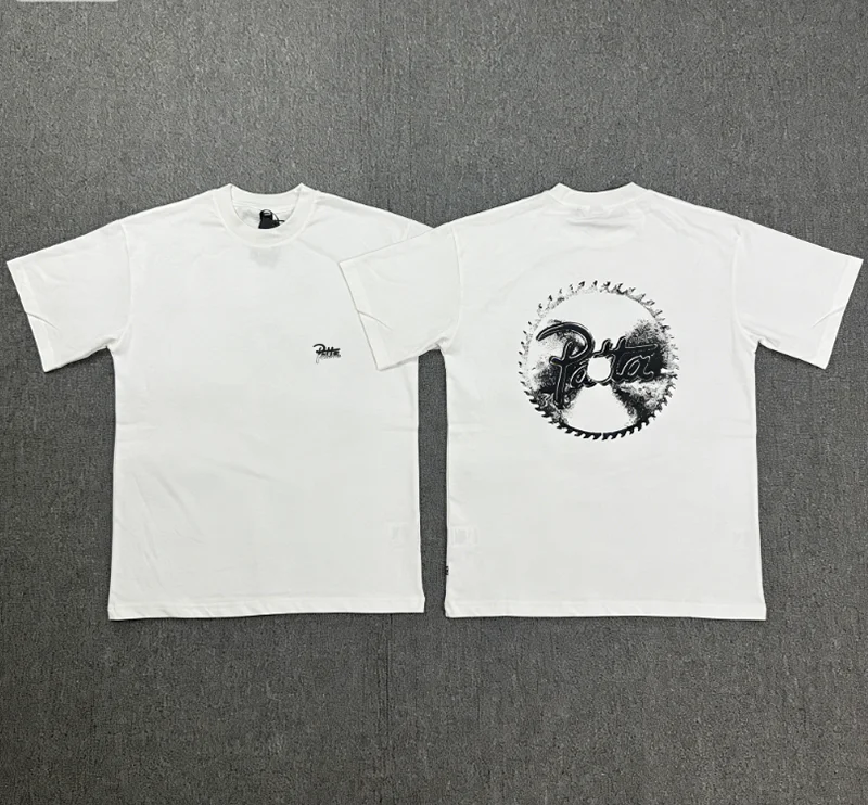 New Patta Saw Blade Logo T-Shirt Men Industrial Style Oversized Streetwear Patta Short Sleeve Top Tee