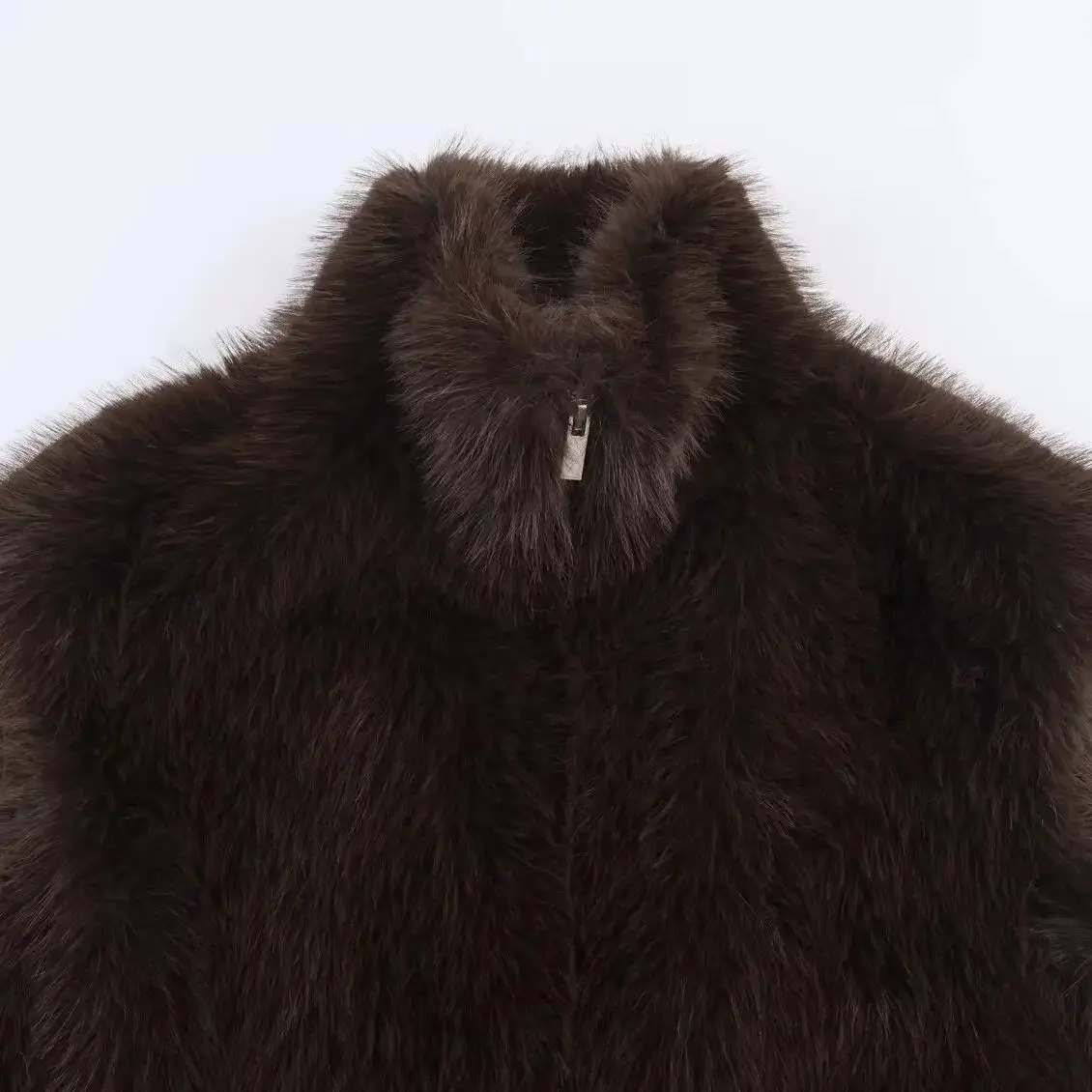 Diiyeg mulher 2025 outono nova moda efeito de pele do falso colete all-match zíper sem mangas colete outerwear mujer