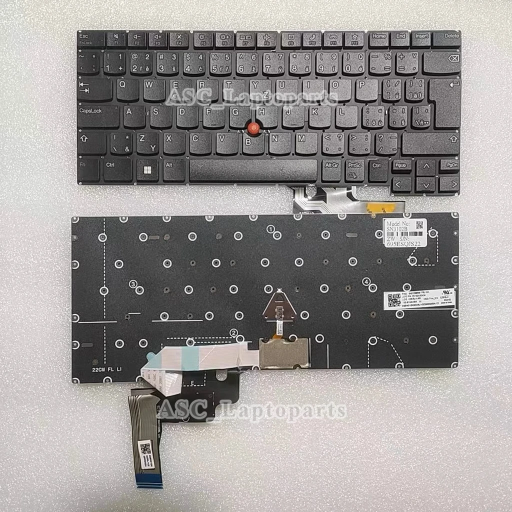 New Czech Italian Thailand Croatian Keyboard for Lenovo Thinkpad T14s Gen 3 Gen 4 Gen3 E14 R14 Gen5 T14p Gen1 BACKLIT , Pointer