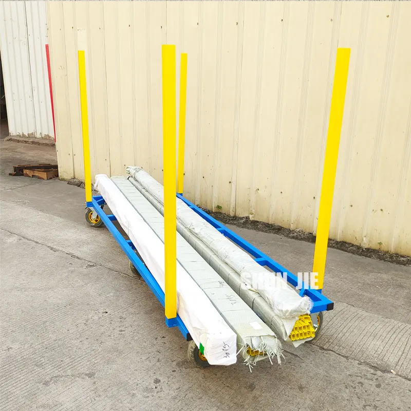 固体材料高耐荷重柱取り外し可能なプロファイルチューブ輸送ターンオーバートロリーチューブ輸送カート