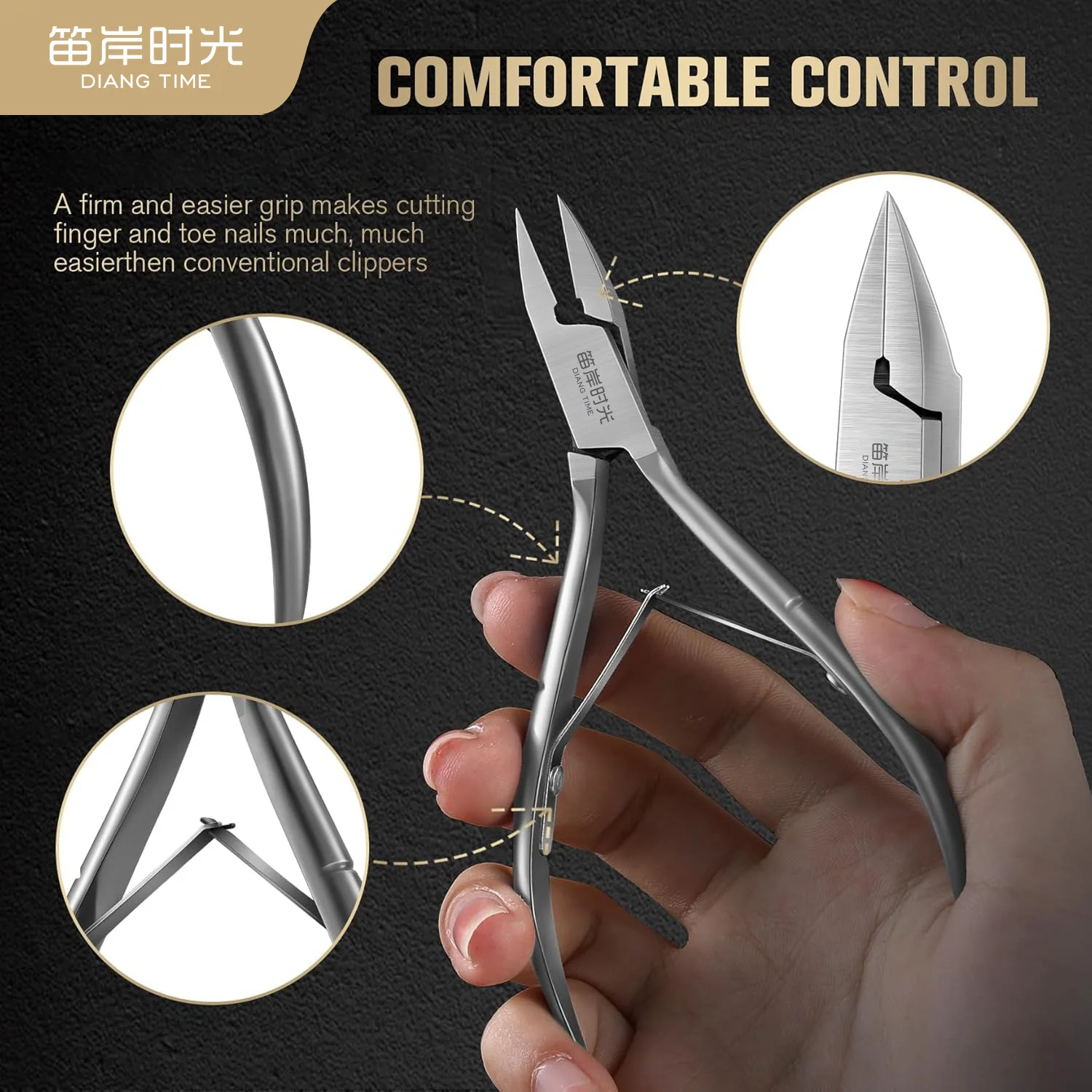 1pc Stainless Steel Nail Clipper Scissors Dead Skin Remover Nail Exfoliator for Toenail Ingrown Nail Trimmer Tool Edge Cutter