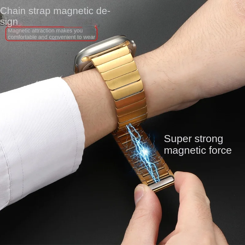 Stainless Steel Band for Apple Watch 8 Ultra magnetic suction automatic adjustment