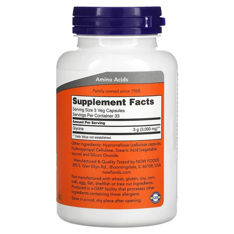 Glycine 1000mg Sleep Aid Capsules - 100 Count Support for Restful Night's Sleep and Relaxation