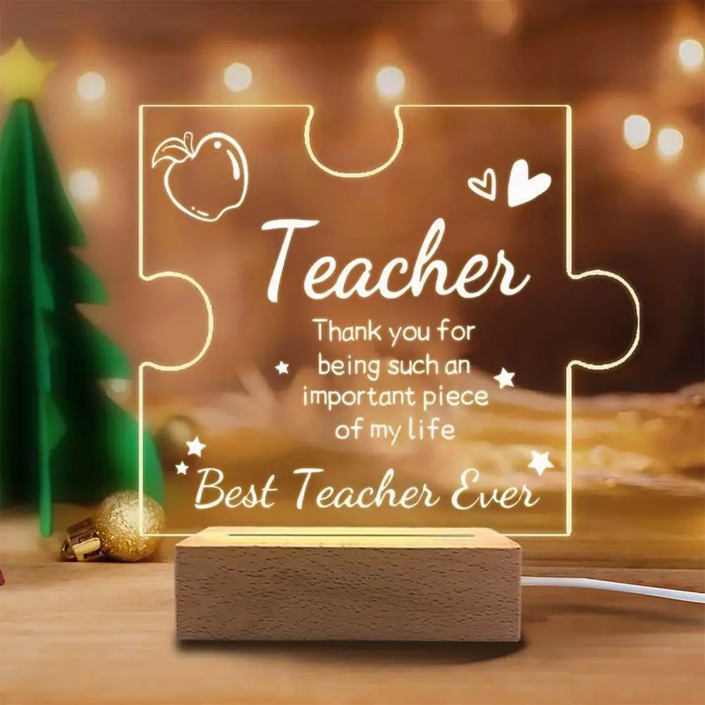 

1PC Acrylic Luminous Ornament Photography Accessories, USB Base, Teacher Gift, Irregular Decor Figurines