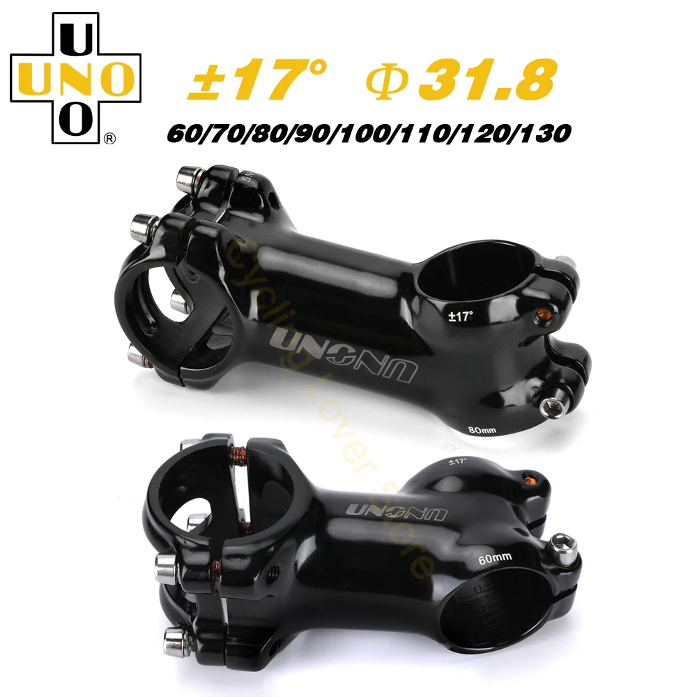 

UNO MTB Power Road Bike Stem 17 Degree 31.8 Bicycle Handlebar Stem Power Parts Riser 60-130mm Down Stem Mtb Parts Components