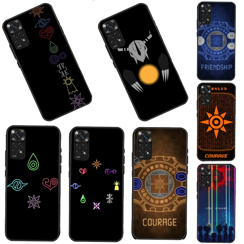 Digimon Digi Crests For Xiaomi Redmi Note 10 Pro Case Cover For Redmi Note 11 Pro 10A 10C 9 8T 9S 10S 9T 9A 9C Case