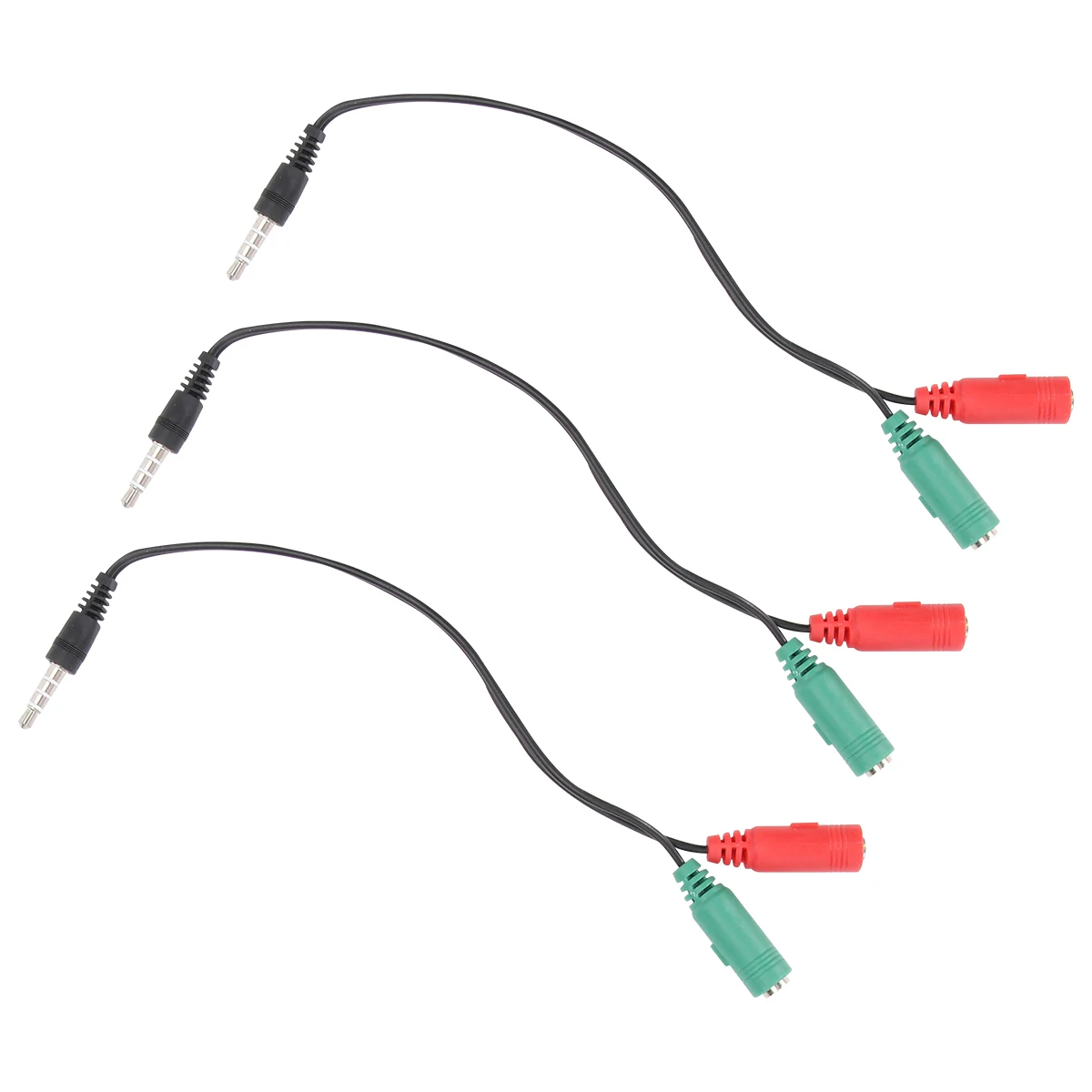 

3pcs Audio Cable Splitter Adapter Premium Material Compact Size Laptop Interface Solution Headphone Stereo Speaker Connection