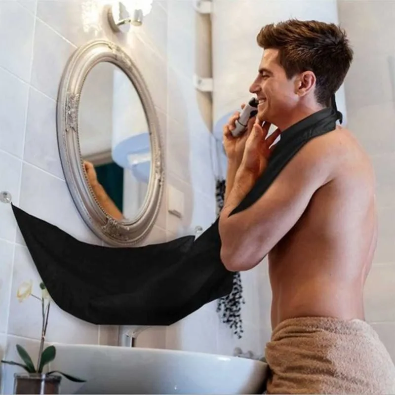 Beard Bib, Beard Apron Foldable Multi-Purpose Shaving Bib, Waterproof Shaving Cloth Set Non-stick Beard Shawl