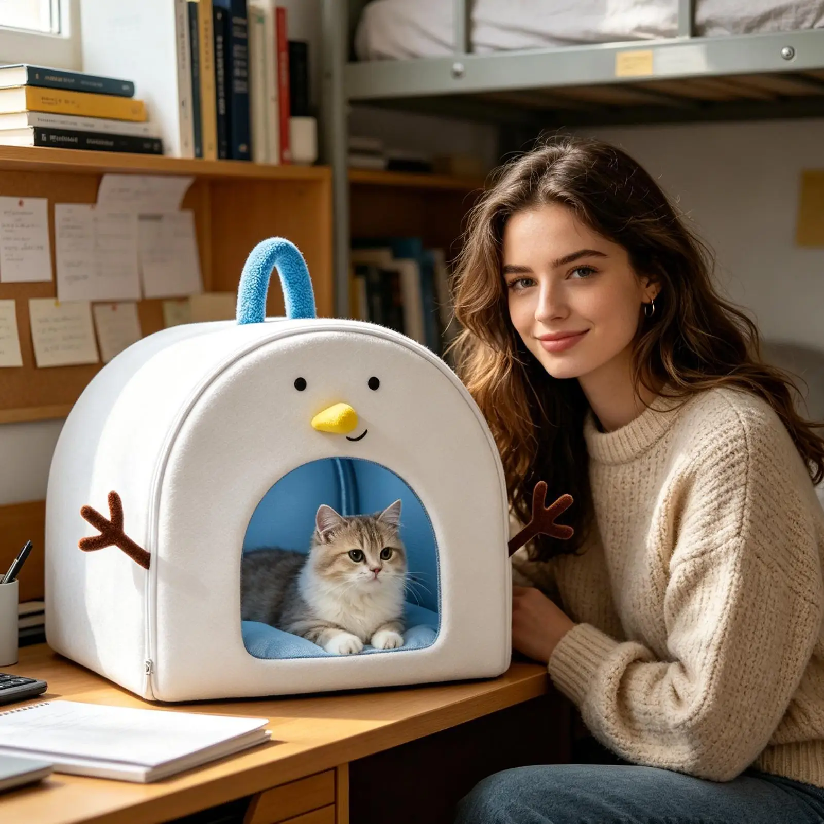 Cooling Cat House for Summer with 4 Ice Packs Insulated Breathable Waterproof Cat Cave Shelter Bed for Hot Summer Day Kittens