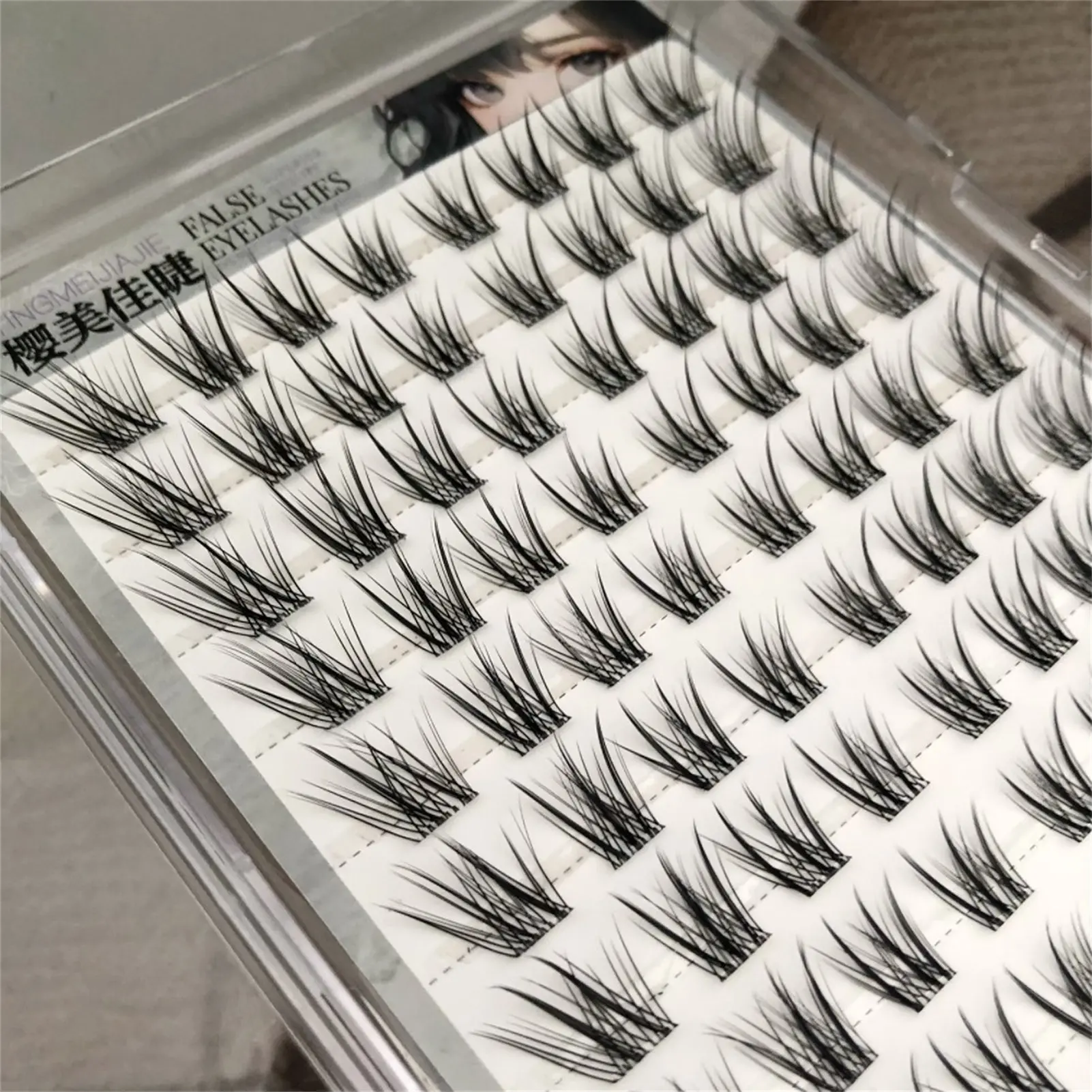 Sem cola cílios postiços extensões de cílios com asas de raposa 8-12mm comprimento misto preto c onda volume natural cílios maquiagens