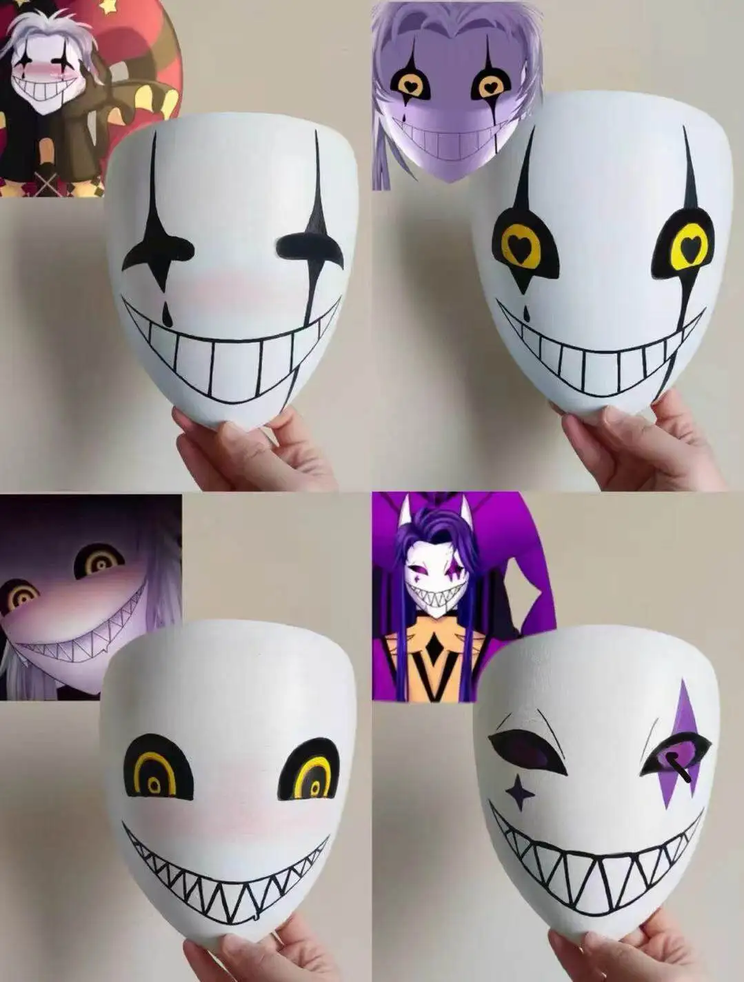 Máscara de PVC de Anime The Freak Circus, Pierrot, Jester, Harlequin, Ticketaker, Doctor, Accesorios para Estudiantes, Máscara Facial, Regalo de Halloween y Navidad